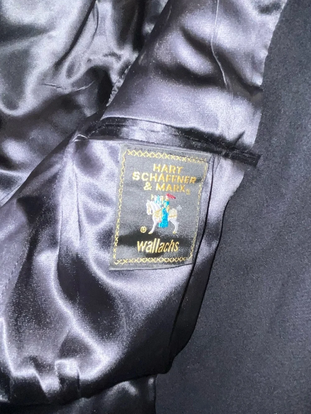 Vintage Wallachs Hart Schaffner Marx Black Wool Pea Coat
